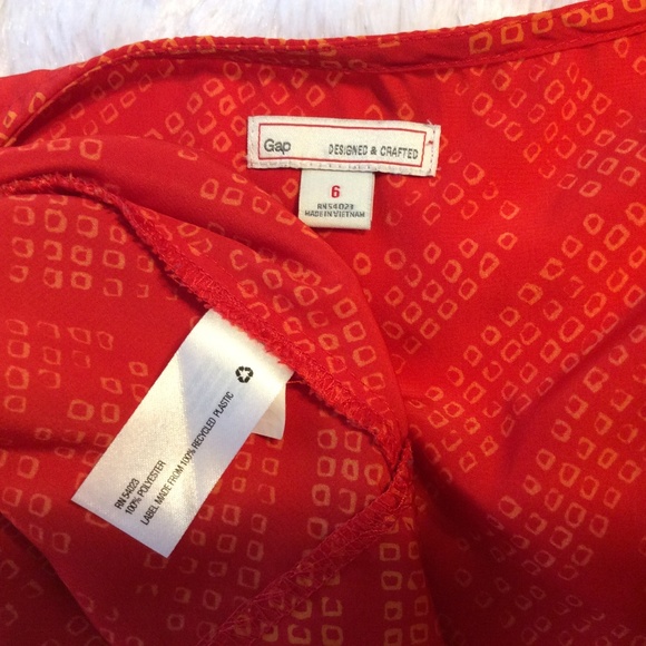 Gap Dress 6 Orange Surplice Wrap Neck Pockets Thin - Picture 8 of 8